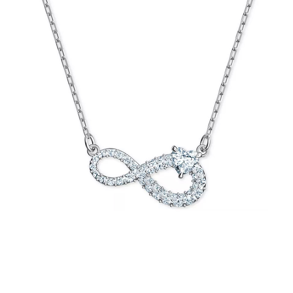 Swarovski Silver-Tone Crystal Infinity Symbol Pendant Necklace