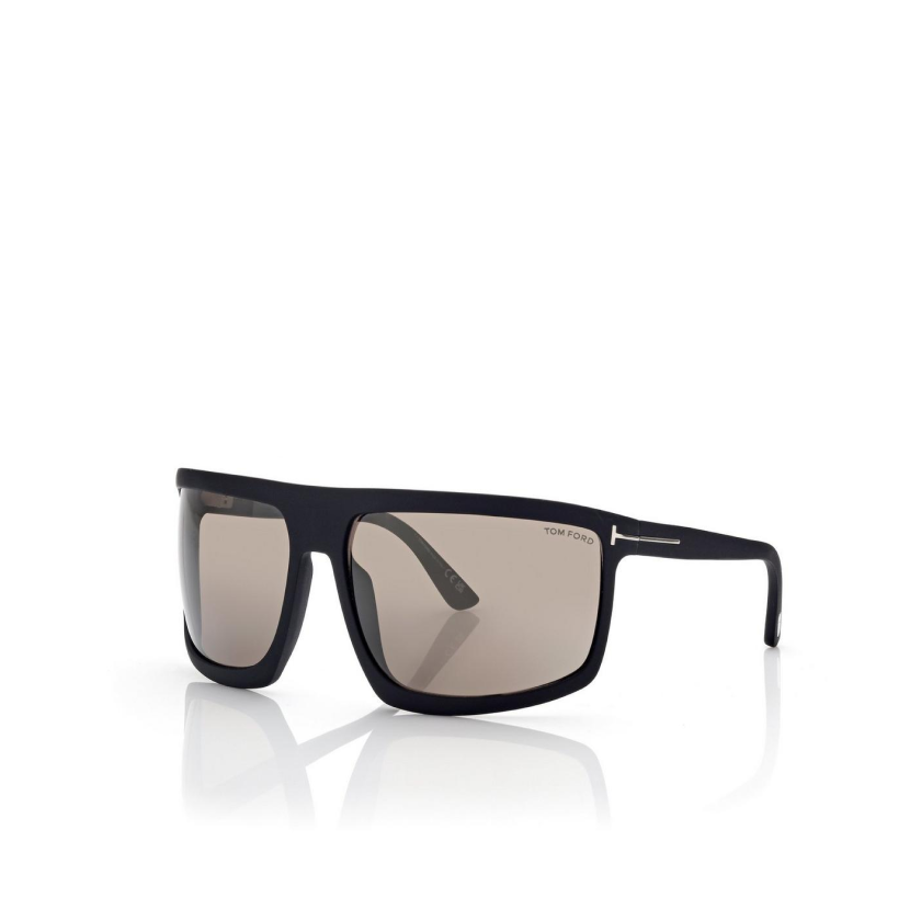 Tom Ford Clint-02 Sunglasses Matte Black / Roviex Mirror