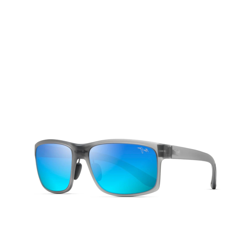 Maui Jim Pokowai Polarised Rimless Sunglasses B439 Translucent Matte Grey/Blue Hawaii