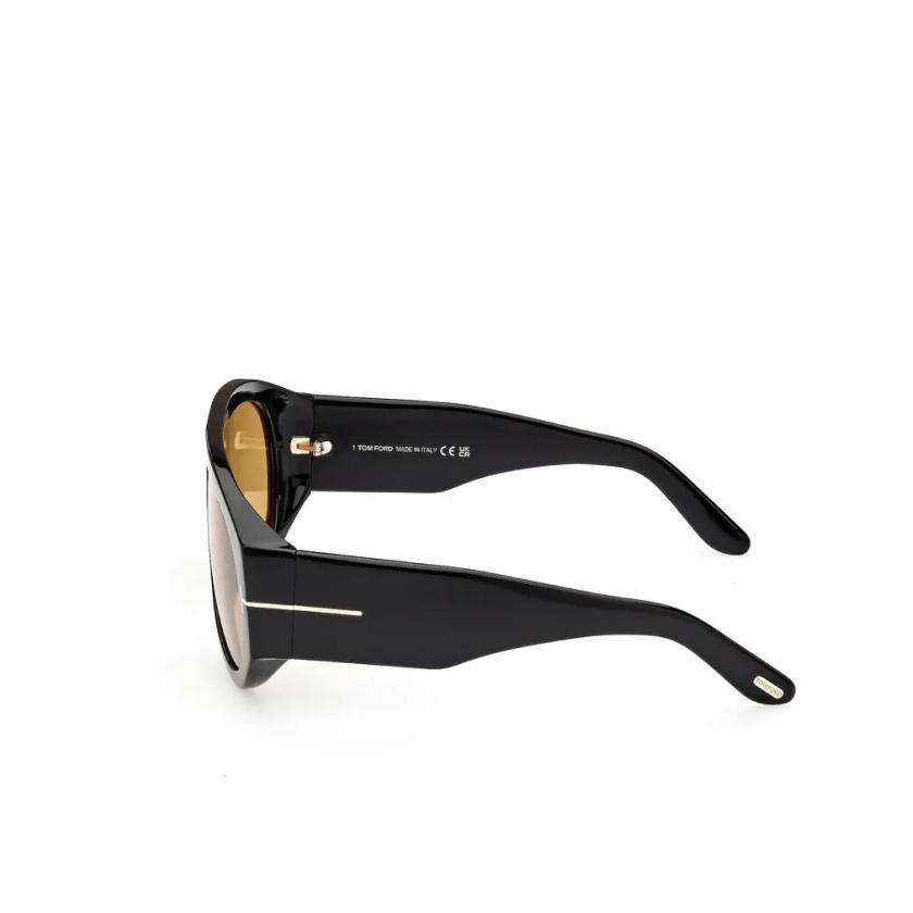 Tom Ford Bronson Sunglasses FT 1044 Black Shiny/Brown