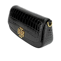 Tory Burch Britten Embossed Convertible Crossbody Bag Black