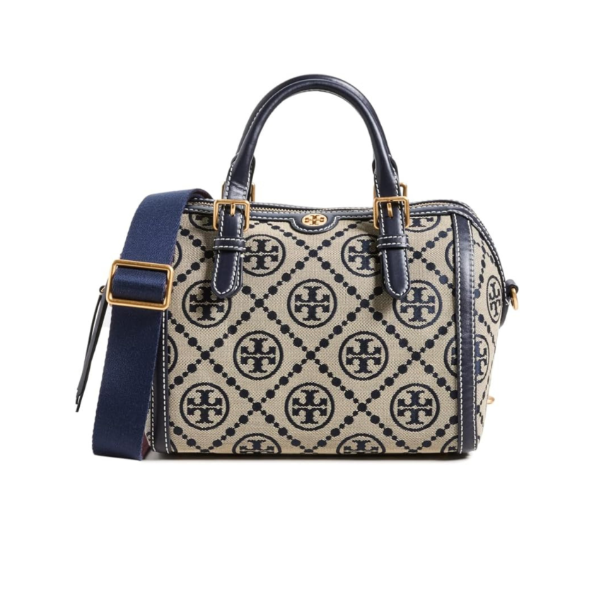 Tory Burch T Monogram Jacquard Barrel Bag Navy